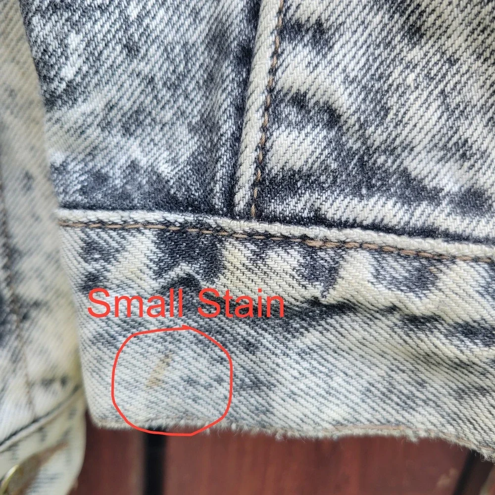 VTG Code Bleu Acid Wash Distressed Denim Trucker Jacket Men S Made in Japan 80s